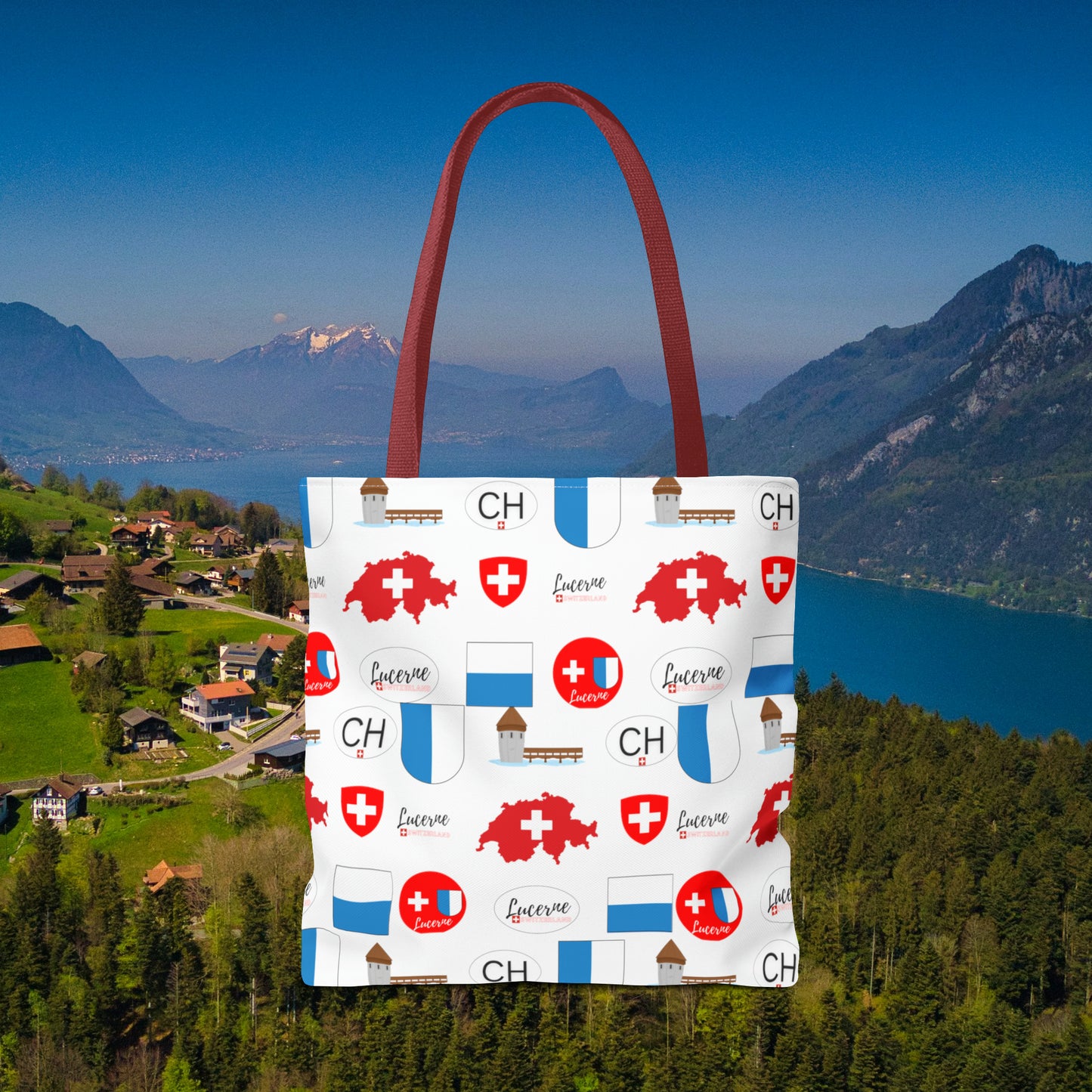 Lucerne, Switzerland Heritage All-Over Print Tote Bag