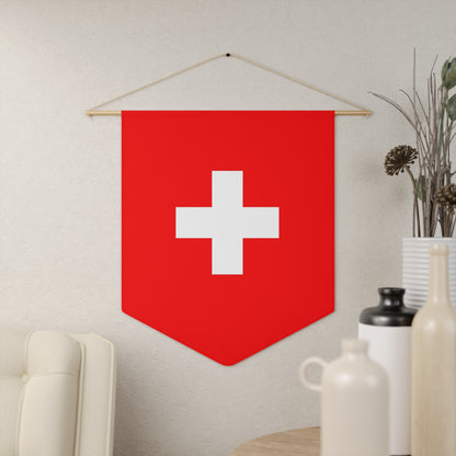 Switzerland pennant flag for August 1st National Day and Swiss sports events, 18" × 21" wall décor