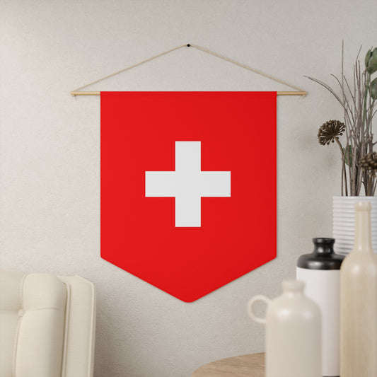 Switzerland pennant flag for August 1st National Day and Swiss sports events, 18" × 21" wall décor