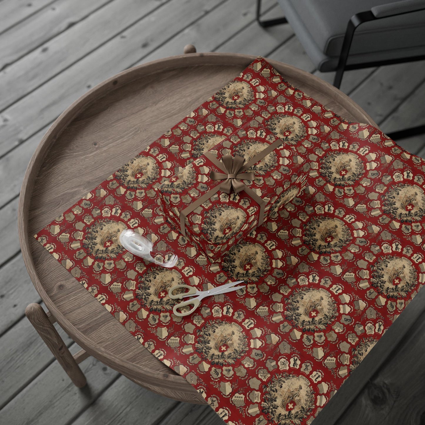 Switzerland cantons crests wrapping paper