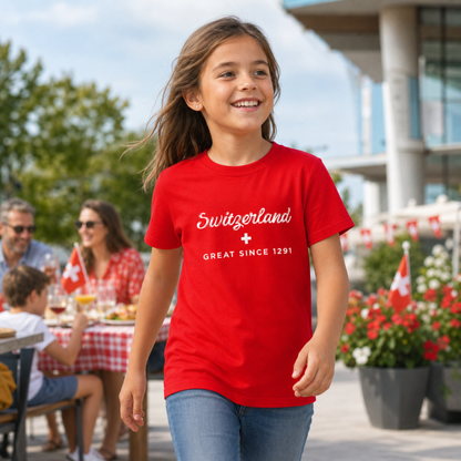 Switzerland 1291 graphic tee for youth – perfect Swiss gift idea for boys and girls"

