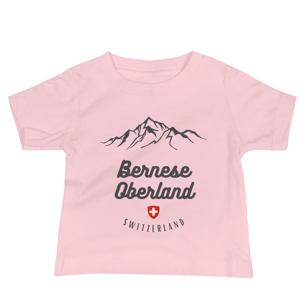 Bernese Oberland Swiss souvenir t-shirt in pink.