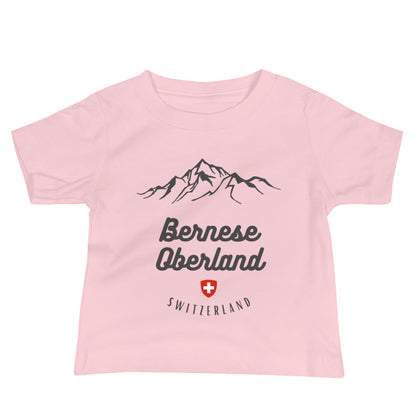 Bernese Oberland Swiss souvenir t-shirt in pink.