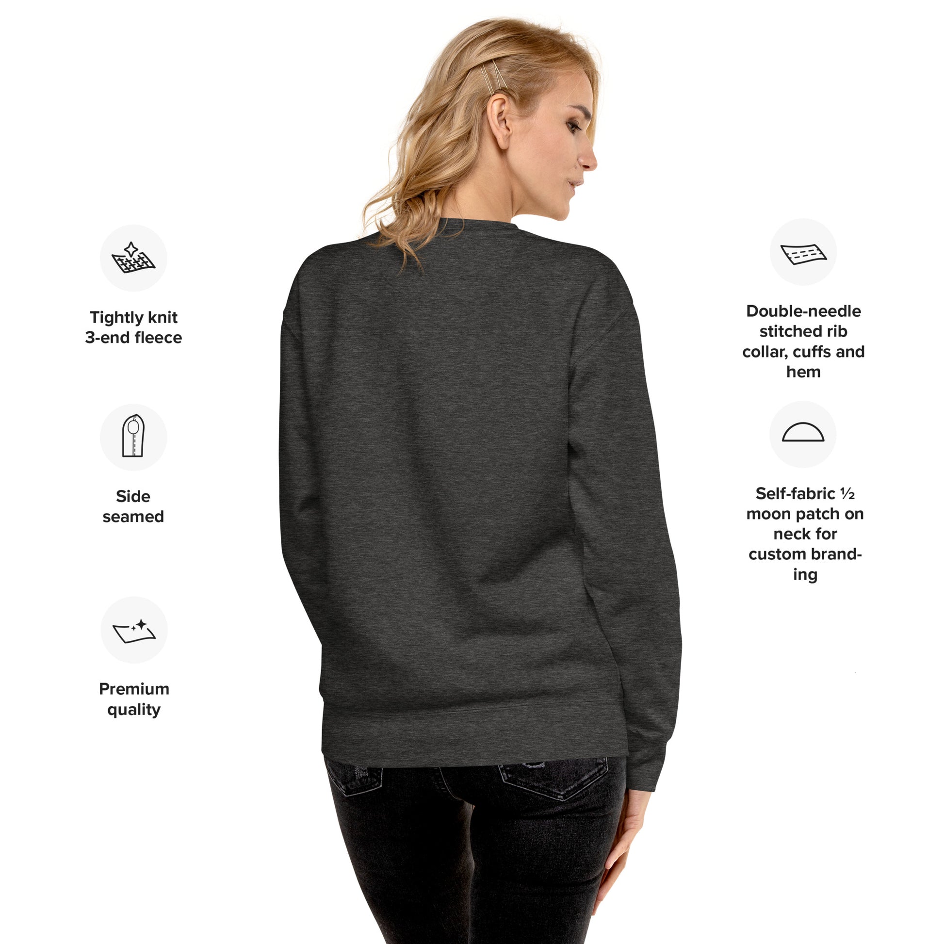 Cozy premium sweatshirt with St. Moritz and Swiss Alps retro embroidery, ideal for travelers and outdoor fans