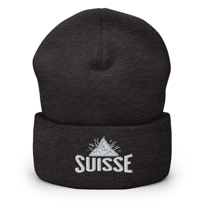 Dark gray Swiss adventure beanie perfect for nature lovers