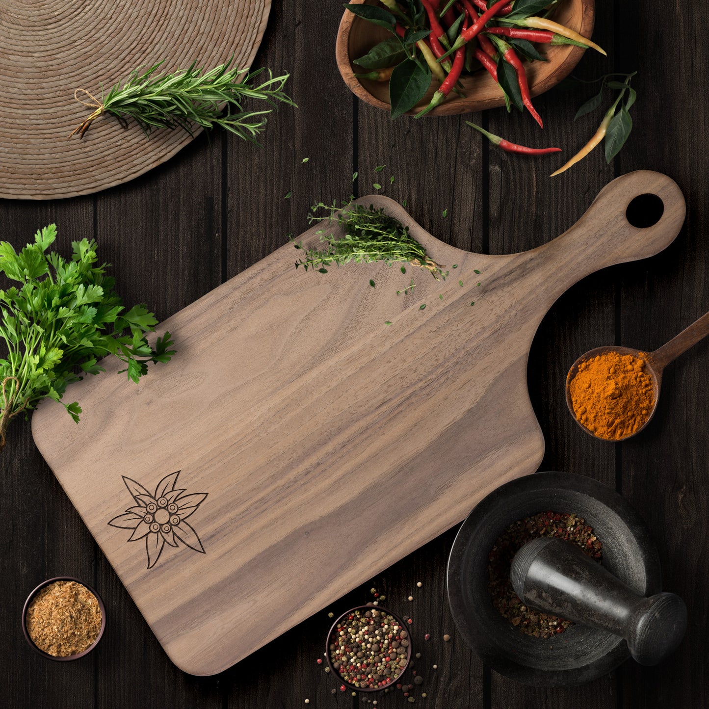 🌼 Edelweiss Swiss Cutting Board – Bring the Alps to Your Kitchen! 🌄