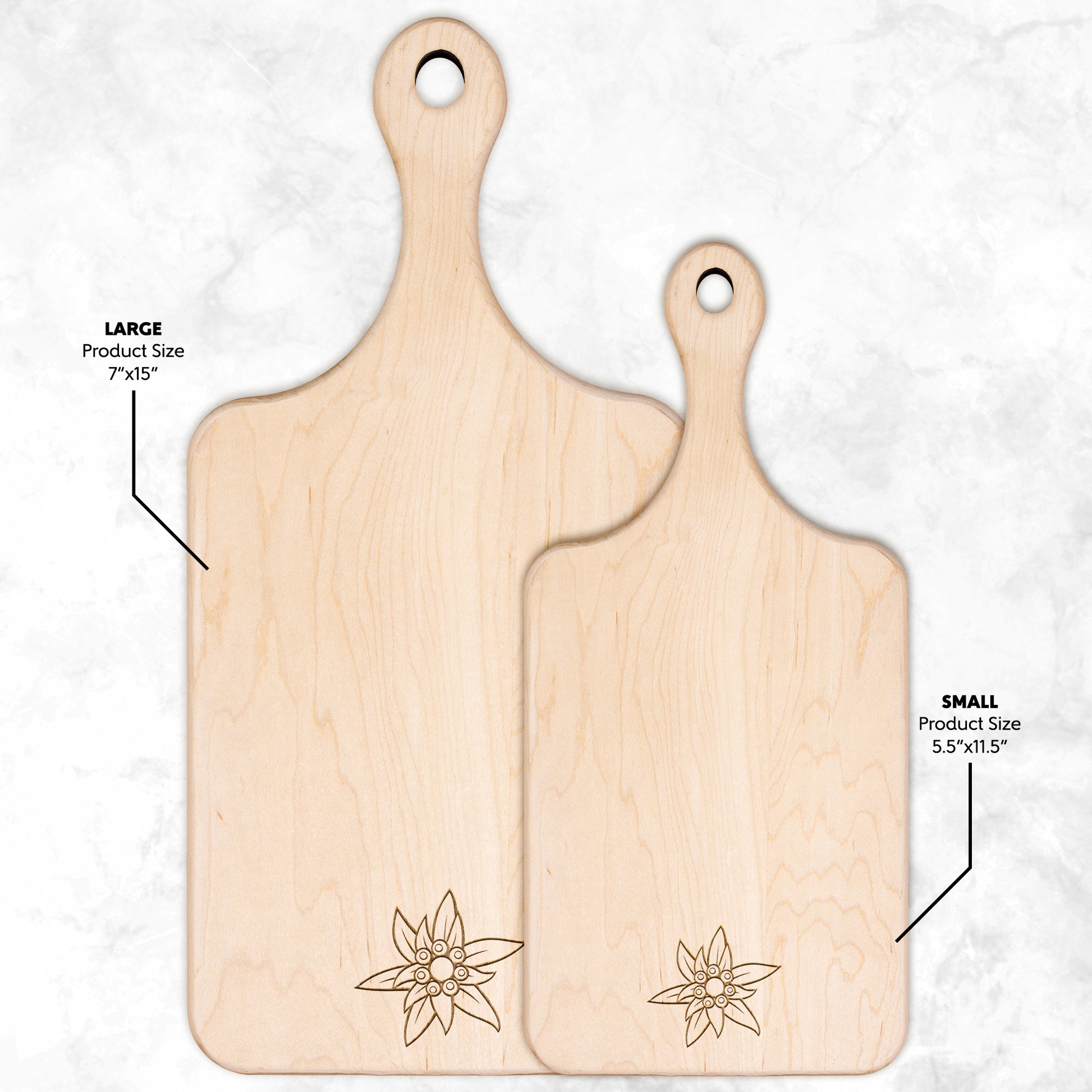 Alpine-inspired Edelweiss cutting board, perfect for Swiss kitchen decor
