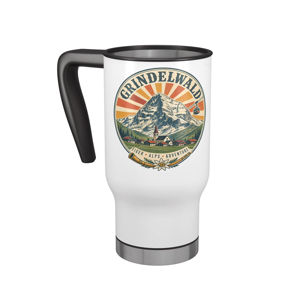 Grindelwald Switzerland Travel Mug. Eiger souvenir