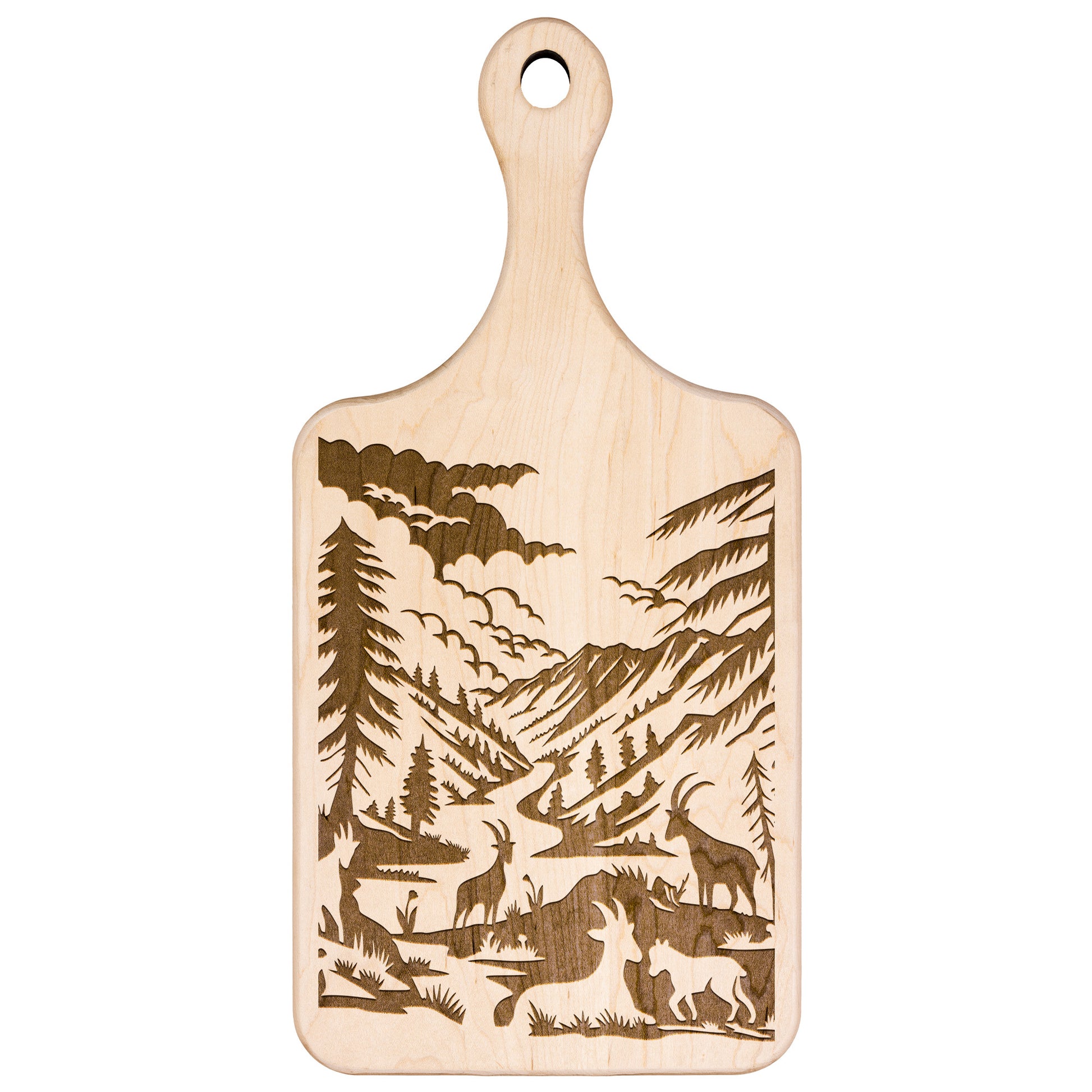 Nature Park Papercut Cutting Board with scenic design