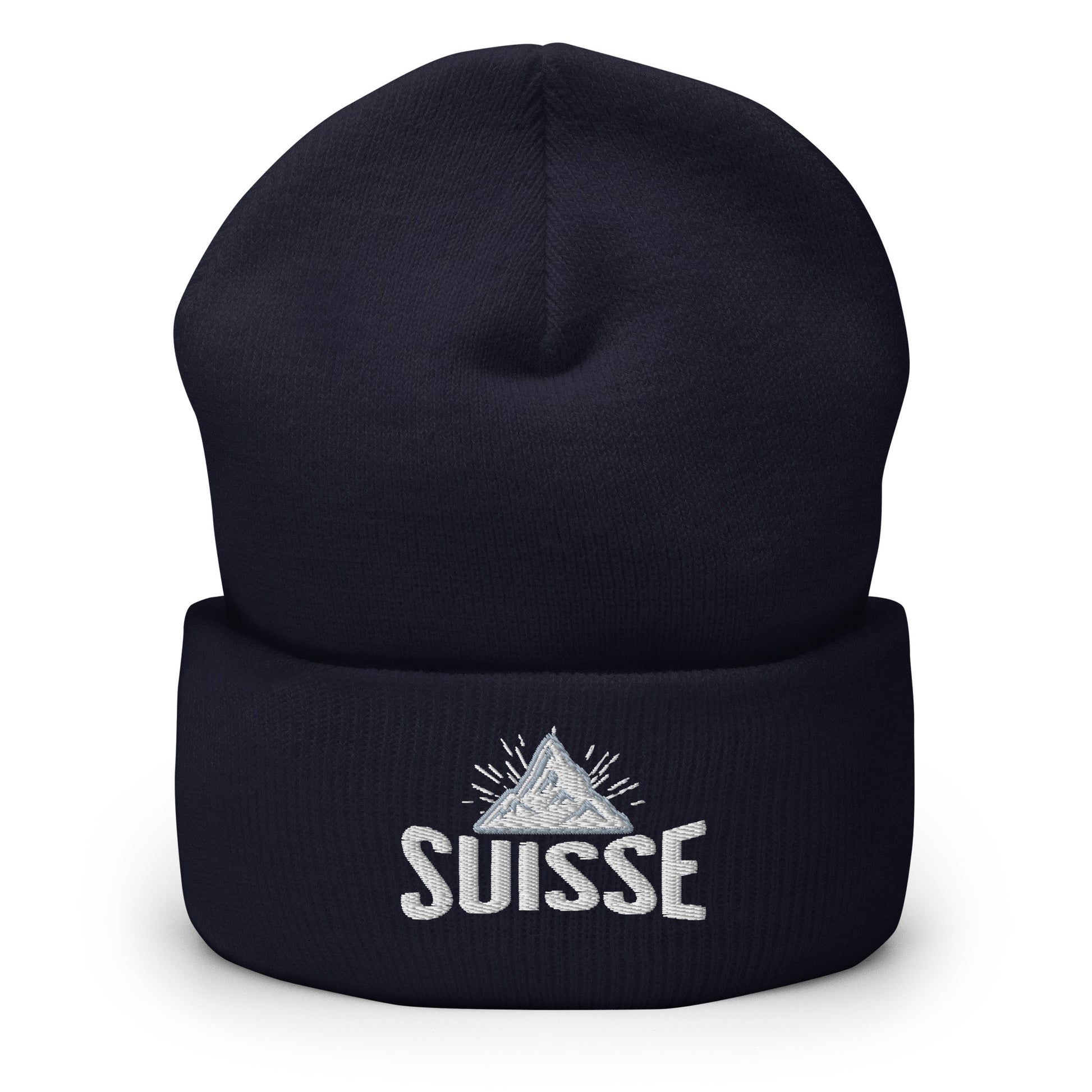 Navy Suisse beanie for outdoor enthusiasts and travelers