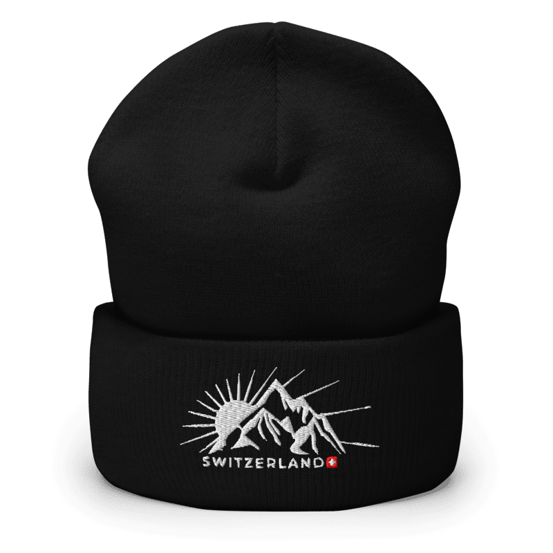 🌄 Switzerland Adventure Beanie - Embroidered Mountain Design 🏔️
