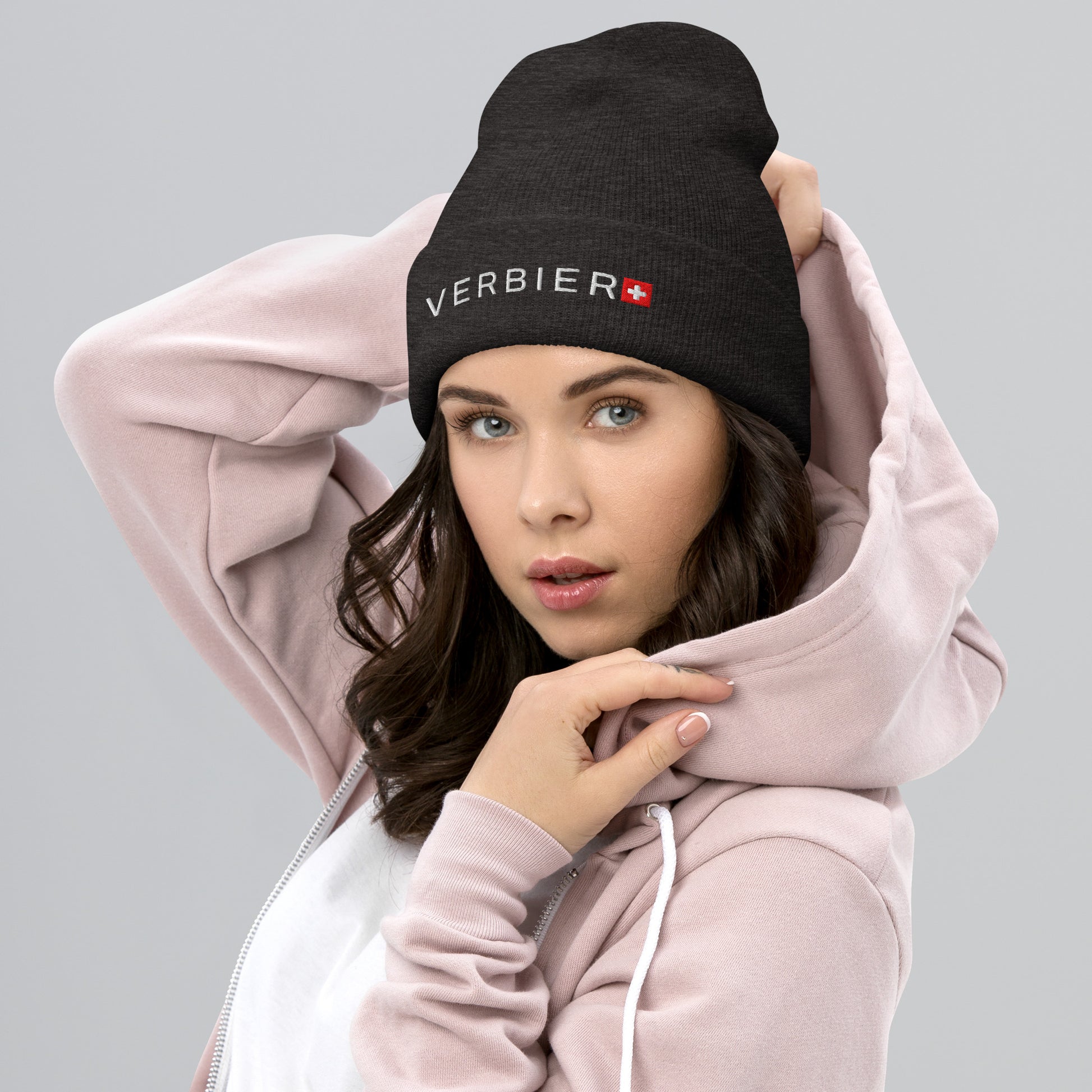 Stylish Swiss-inspired Verbier beanie with durable embroidery for ladies