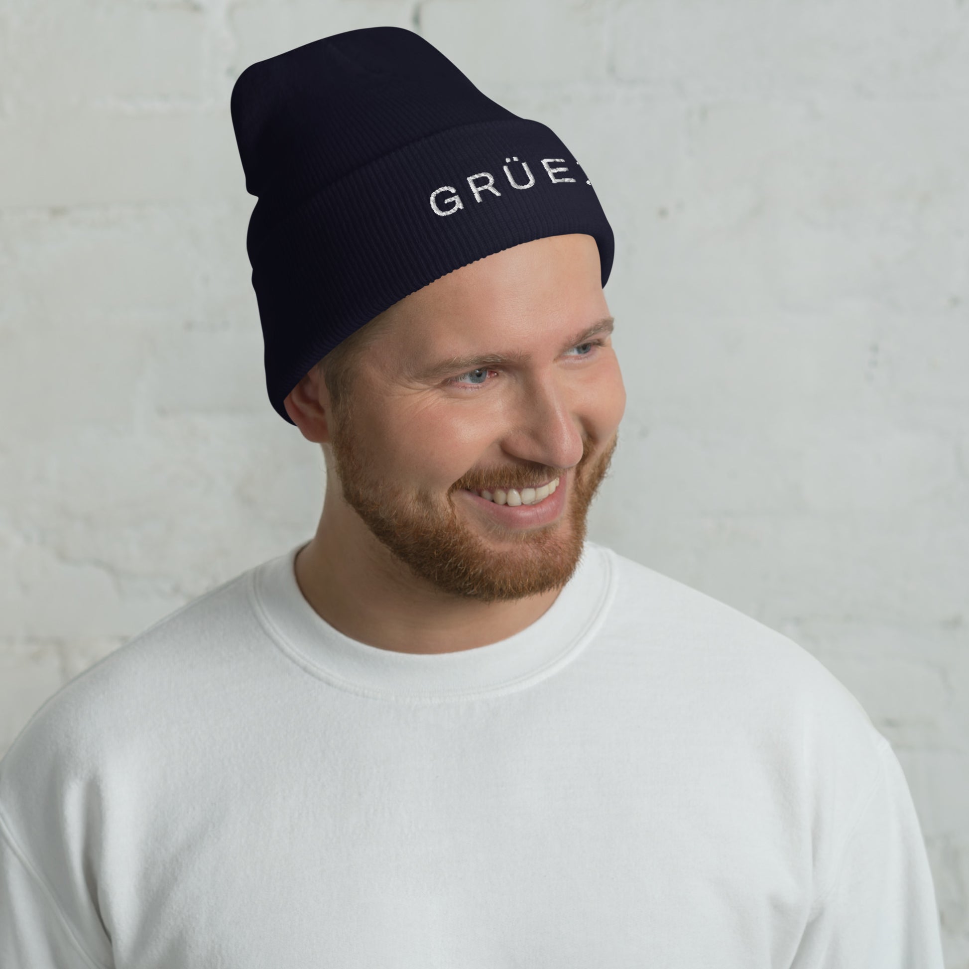 Stylish winter beanie for travel and nature lovers, available in black, red, and navy