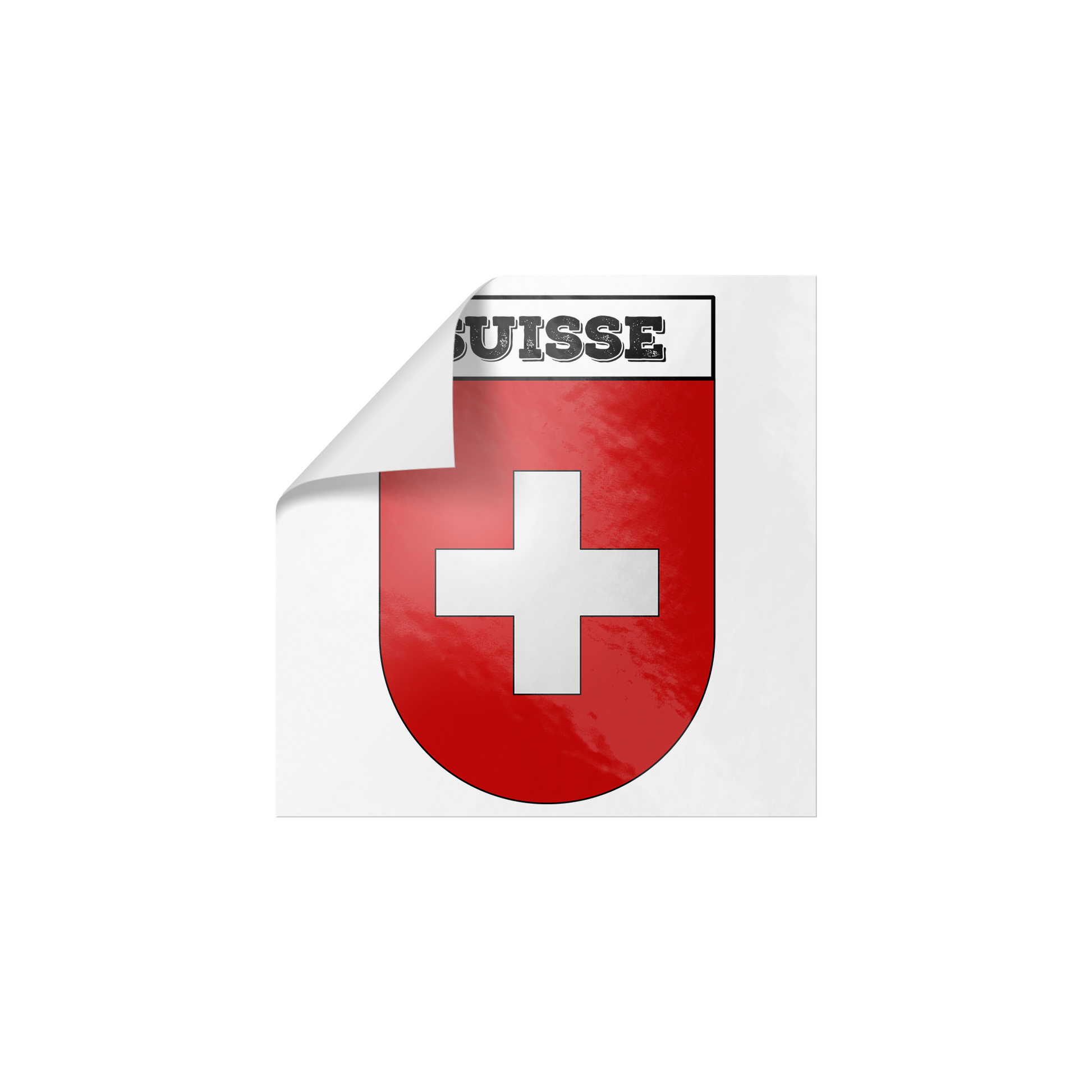 Suisse-Suisse coat of arms sticker displayed on a white background – Swiss national emblem decal