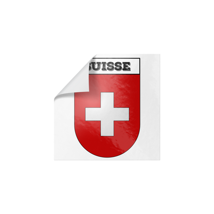 Suisse-Suisse coat of arms sticker displayed on a white background – Swiss national emblem decal