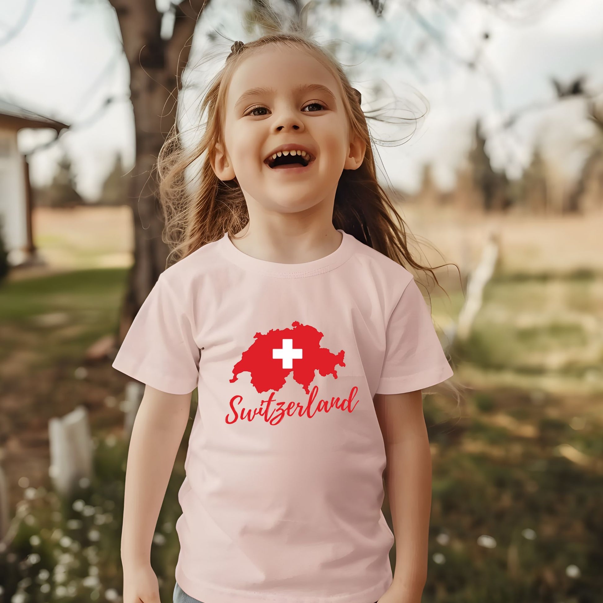 Cute Swiss flag toddler t-shirt for kids who love Switzerland