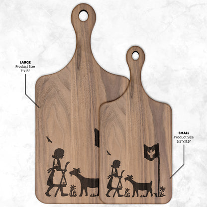 Swiss Alps Wooden Cutting Board 🏔️ | Handcrafted with Swiss-Inspired Engraving