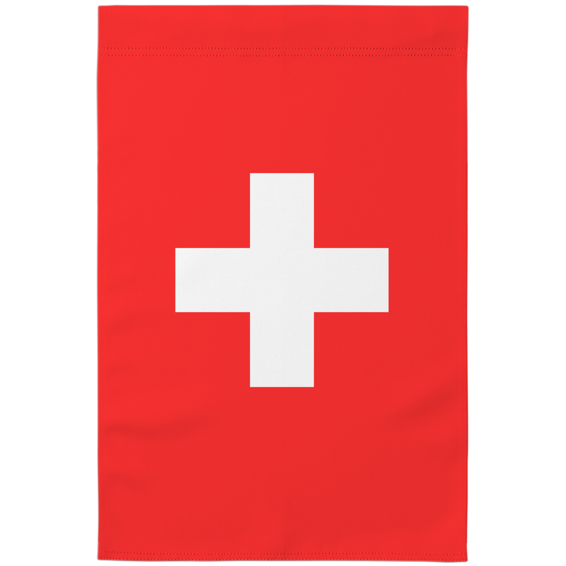 Swiss Fans garden flag – 12.5x18 inch double-sided Swiss cross flag for garden or porch display