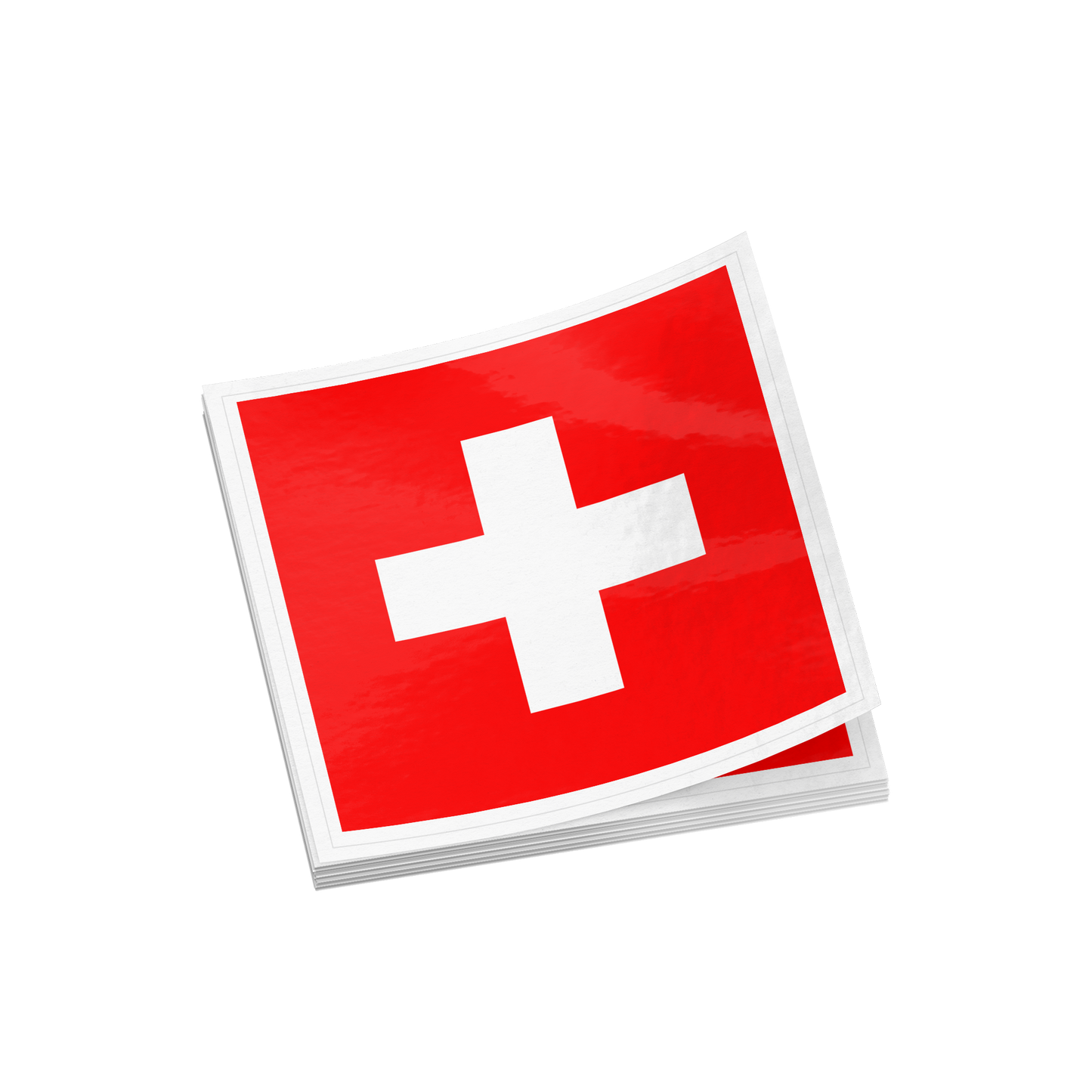 Switzerland flag sticker pack – durable UV-resistant vinyl decal, small size