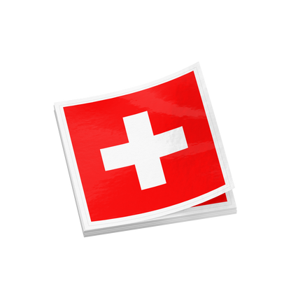 Switzerland flag sticker pack – durable UV-resistant vinyl decal, small size