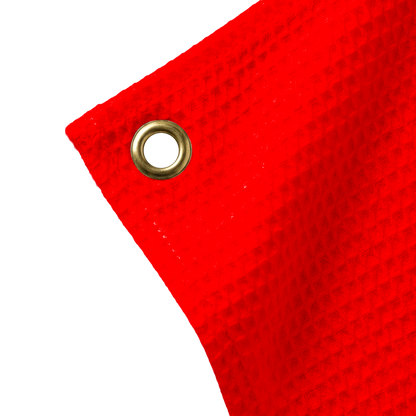 Swiss Flag waffle golf towel close up