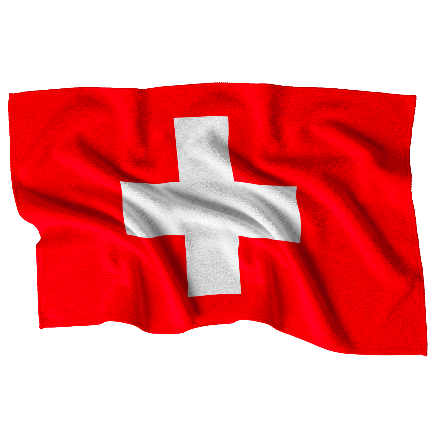 Swiss Flag Rally Towel souvenir gift for sports fans, bold red and white Swiss cross design
