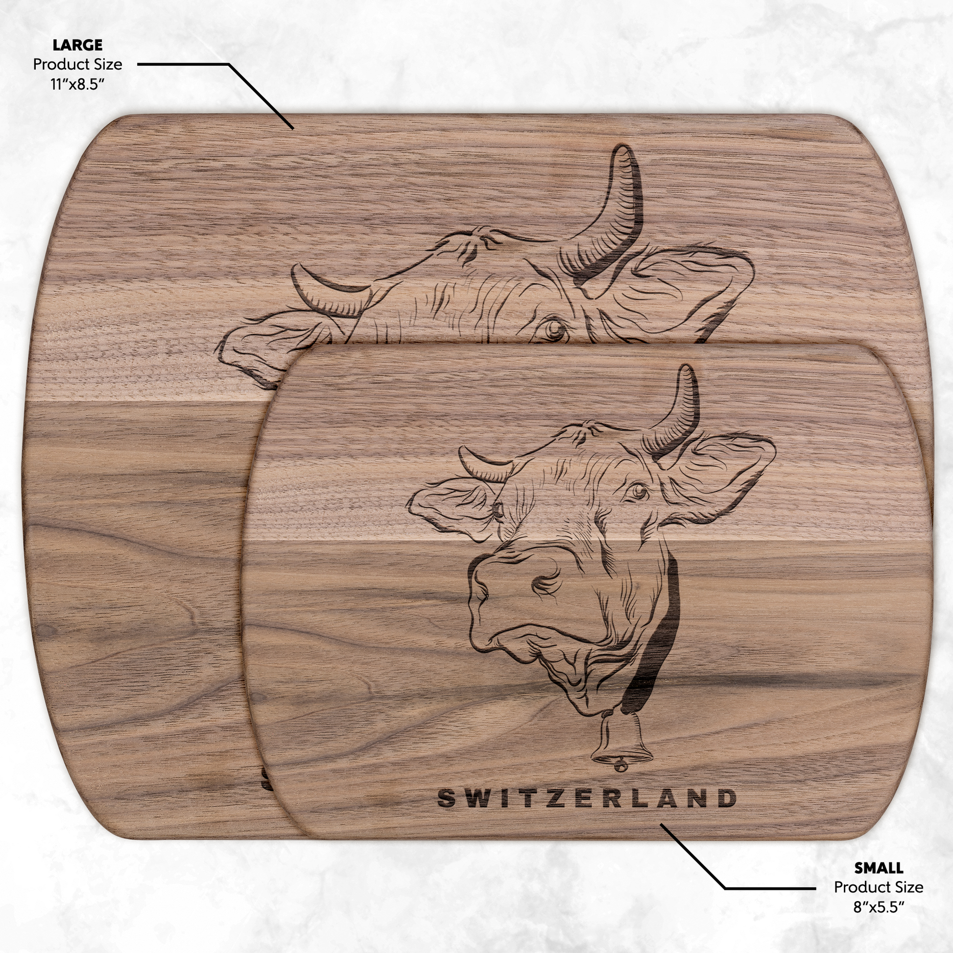 Swiss Cow cutting board Walnut