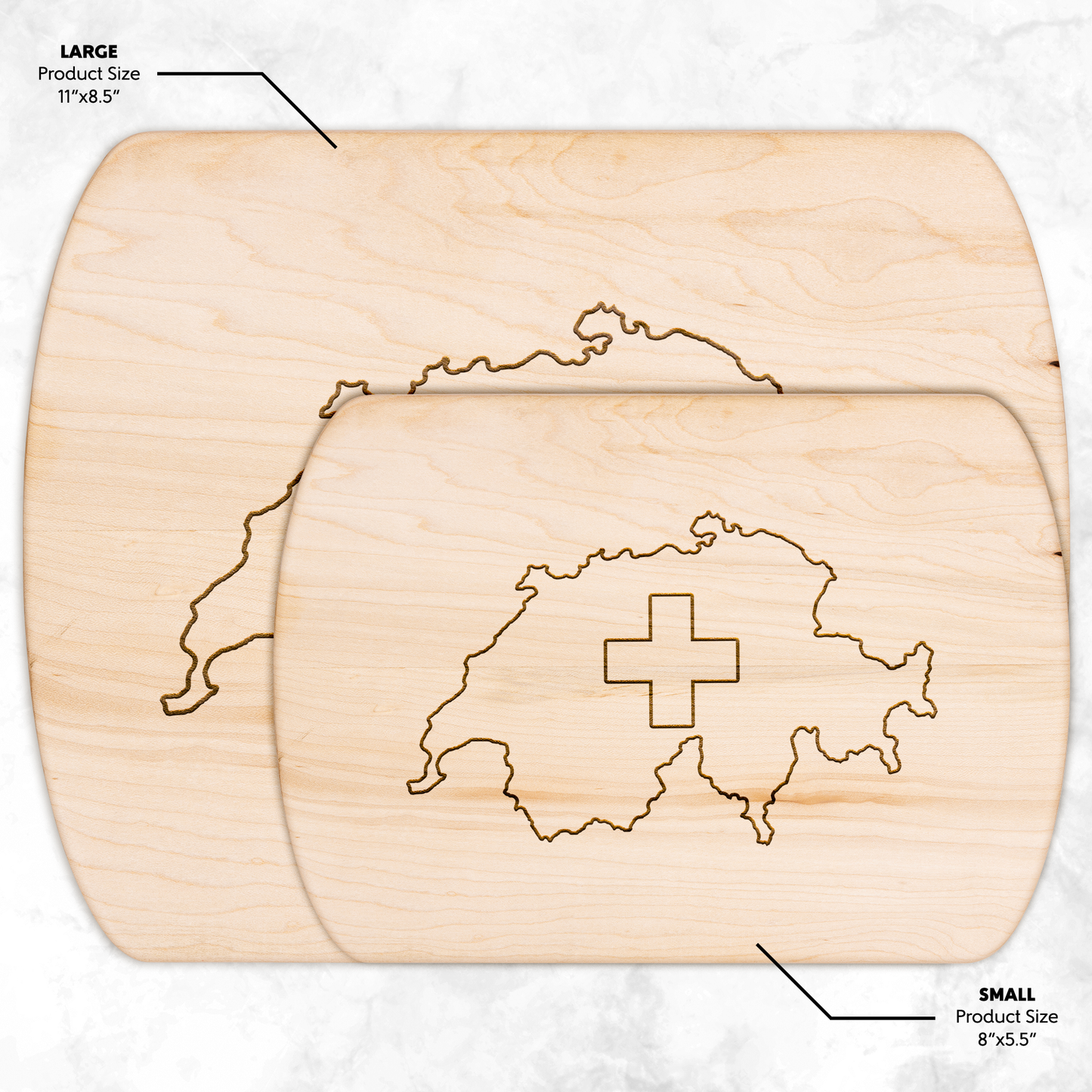 Perfect gift cutting board for Switzerland fans