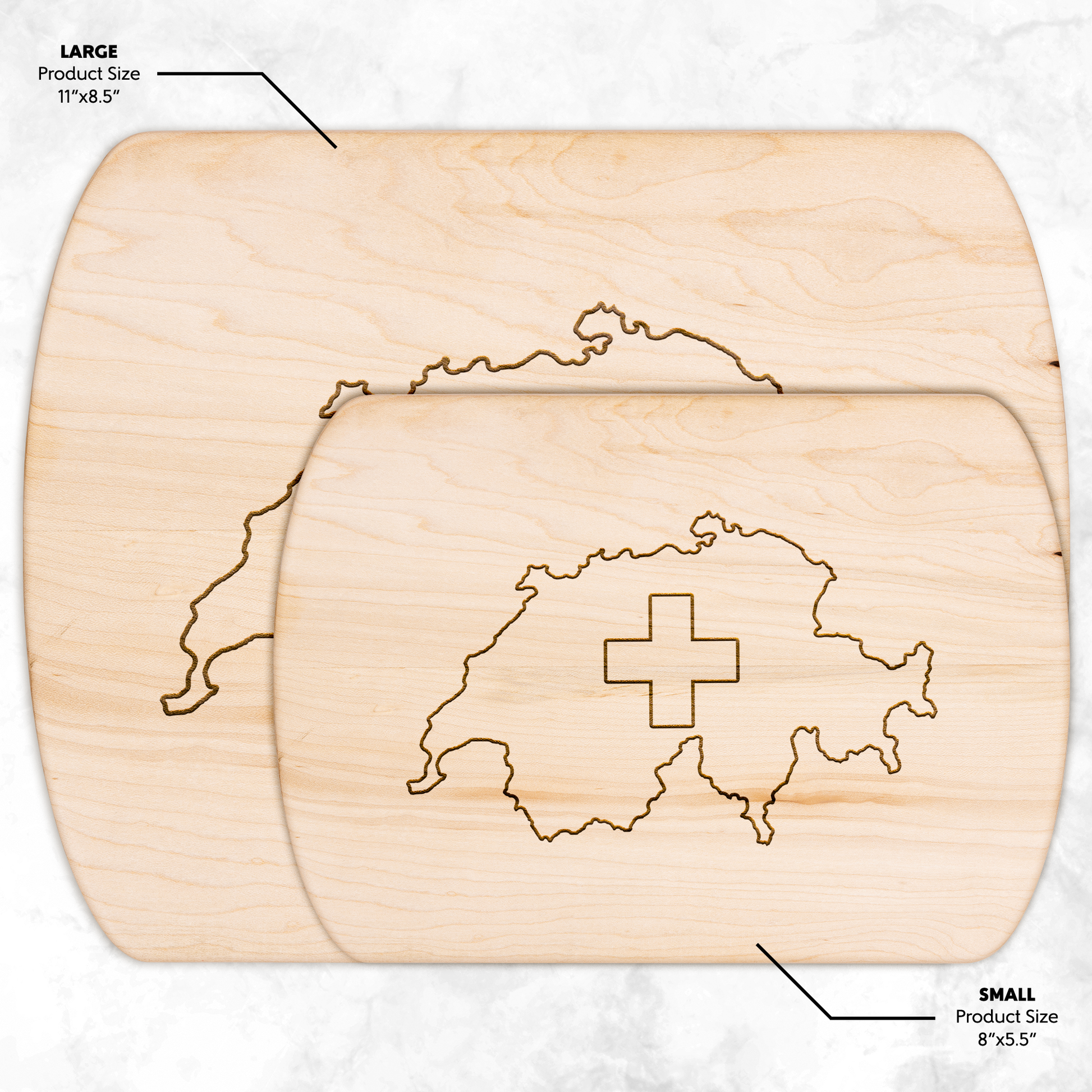 Perfect gift cutting board for Switzerland fans