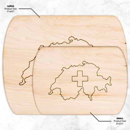 Perfect gift cutting board for Switzerland fans