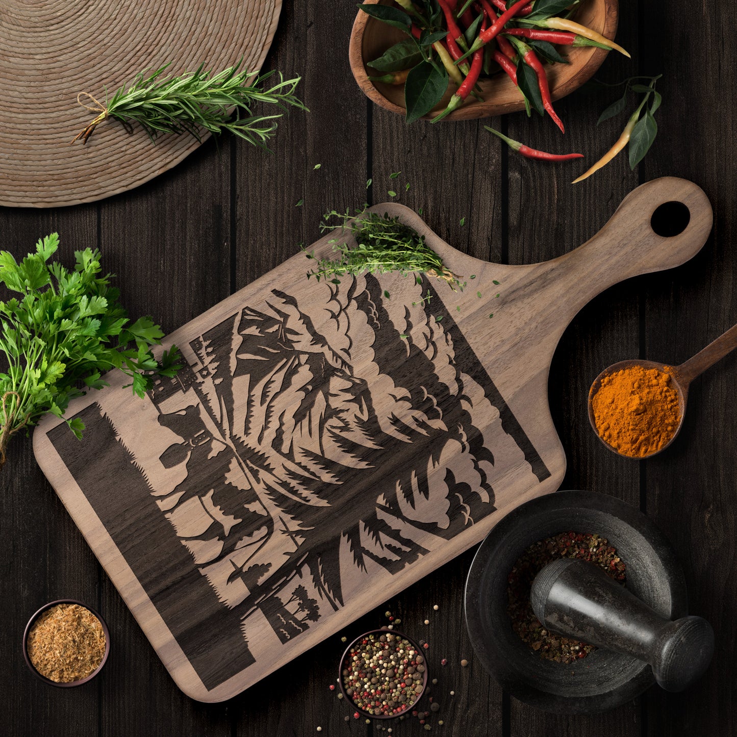 Swiss Cow & Mountain Cutting Board 🐄 Inspired by Elm Sernftal and Glarus Peaks