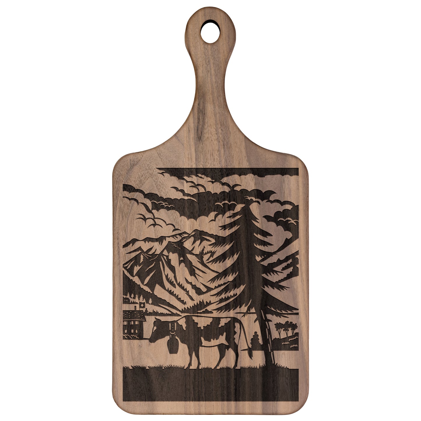 Swiss Cow & Mountain Cutting Board 🐄 Inspired by Elm Sernftal and Glarus Peaks