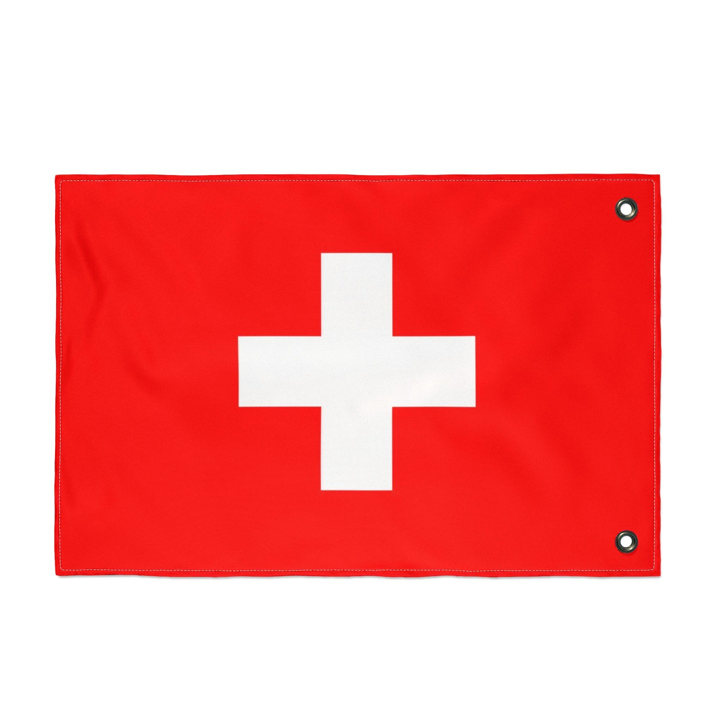 Switzerland flag with reinforced grommets, perfect for August 1st National Day and Swiss sports events