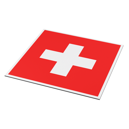 Weather-resistant Swiss flag car magnet, small and large sizes