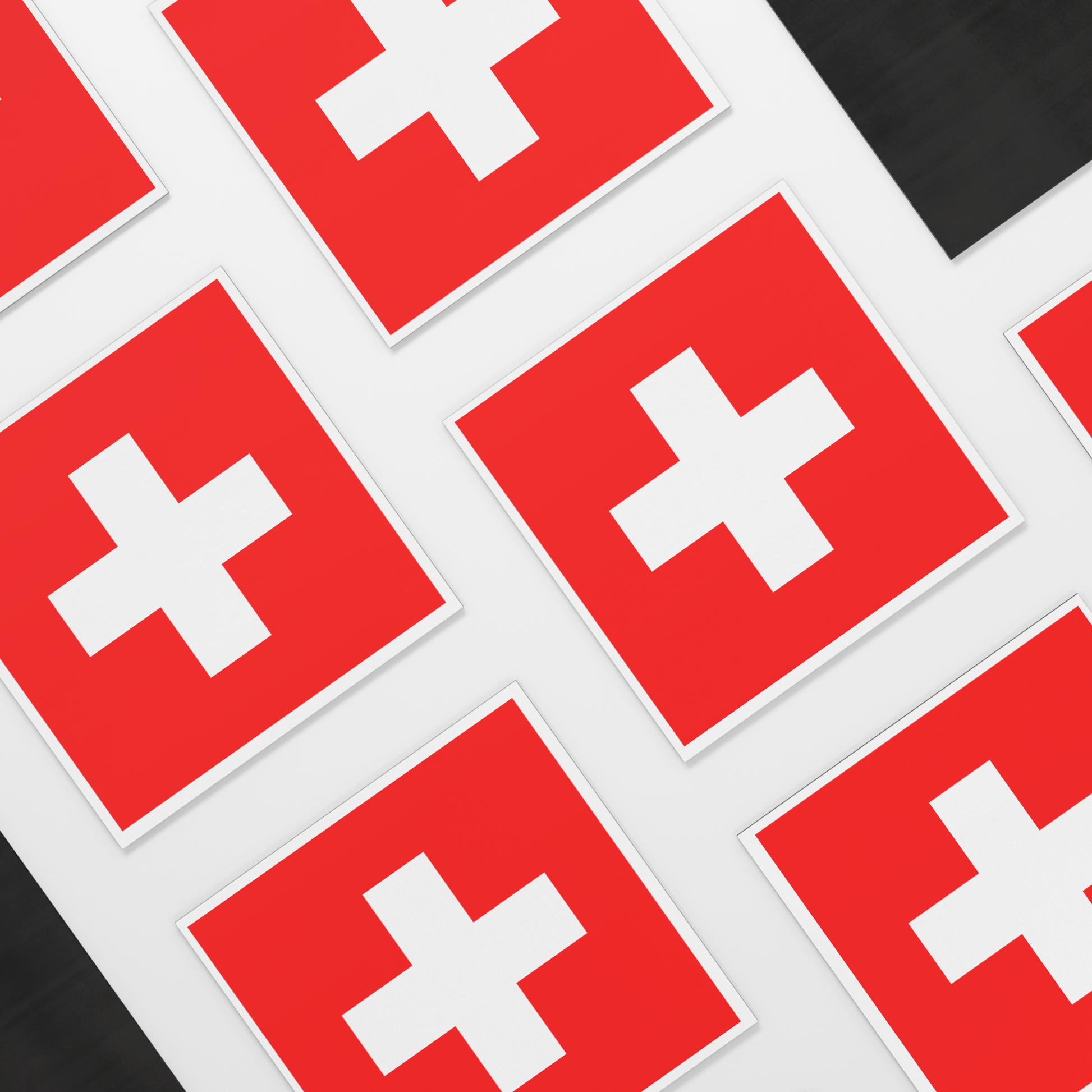 Switzerland souvenir gift – flag car magnet with vivid Swiss cross