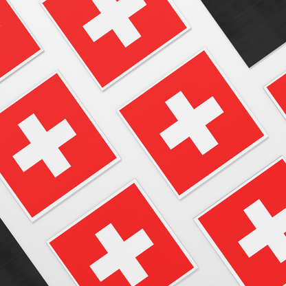 Switzerland souvenir gift – flag car magnet with vivid Swiss cross