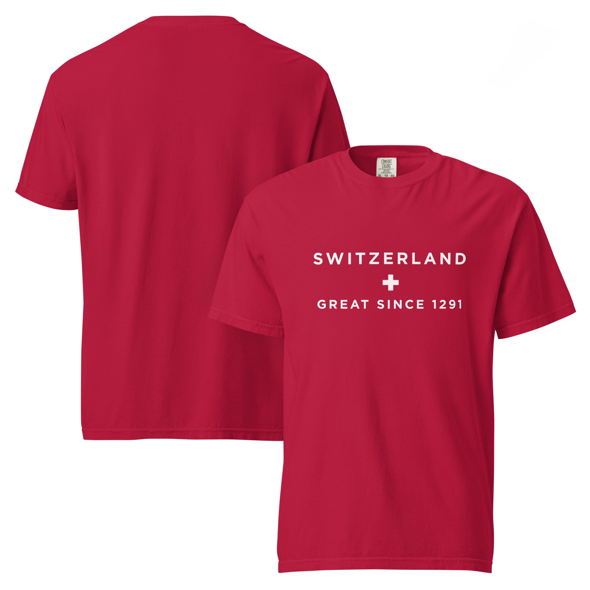 Switzerland Great Since 1291 red Comfort Colors tee Swiss souvenir gift