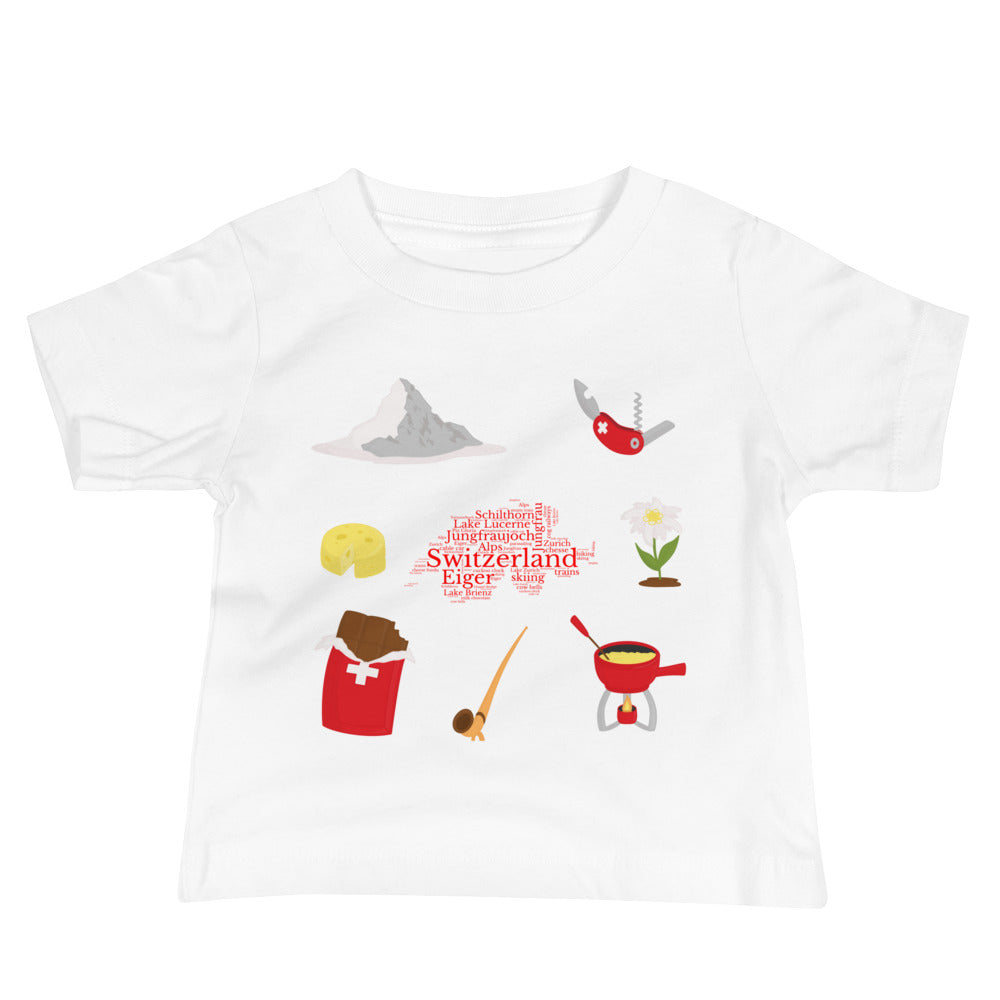 Cute Switzerland souvenir shirt for babies and toddlers