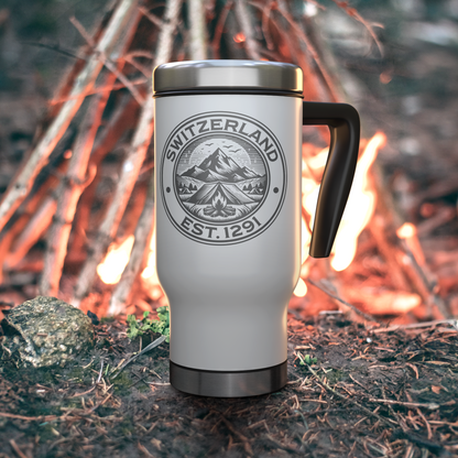 Switzerland outdoor Travel Mug with Camp Fire