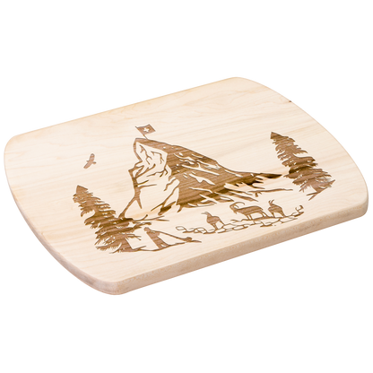 Matterhorn cutting board with engraved Swiss Alps mountain scene