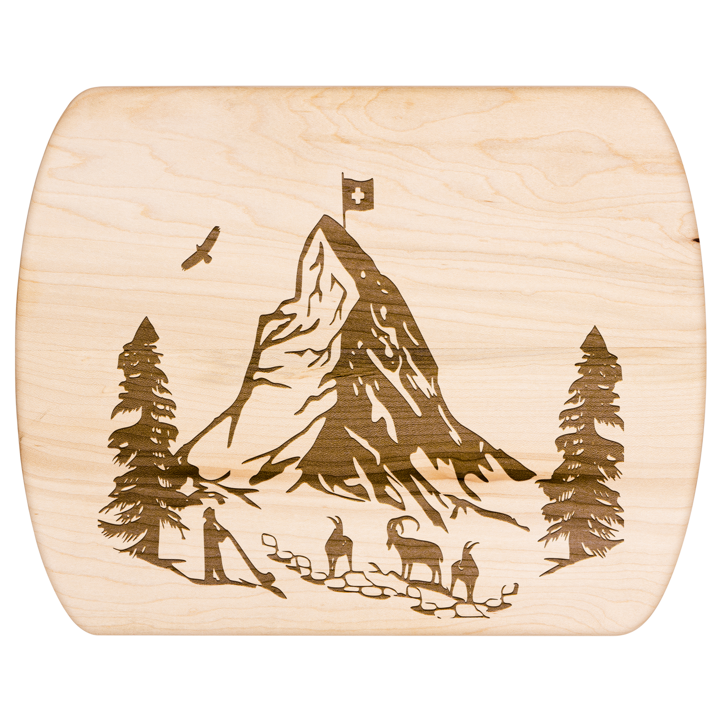Swiss Alps Matterhorn cutting board for cheese and charcuterie