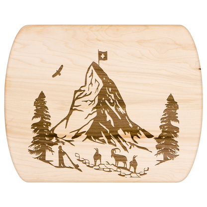 Swiss Alps Matterhorn cutting board for cheese and charcuterie