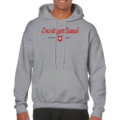 Switzerland Since 1291 | Unisex Hoodie: Embrace Swiss Heritage with Coat of Arms & Edelweiss Design