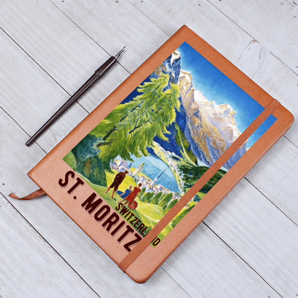 St. Moritz Leather Journal - Vegan Leather Cover Detail