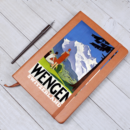 Wengen Swiss Alps notebook with classic mountain illustration