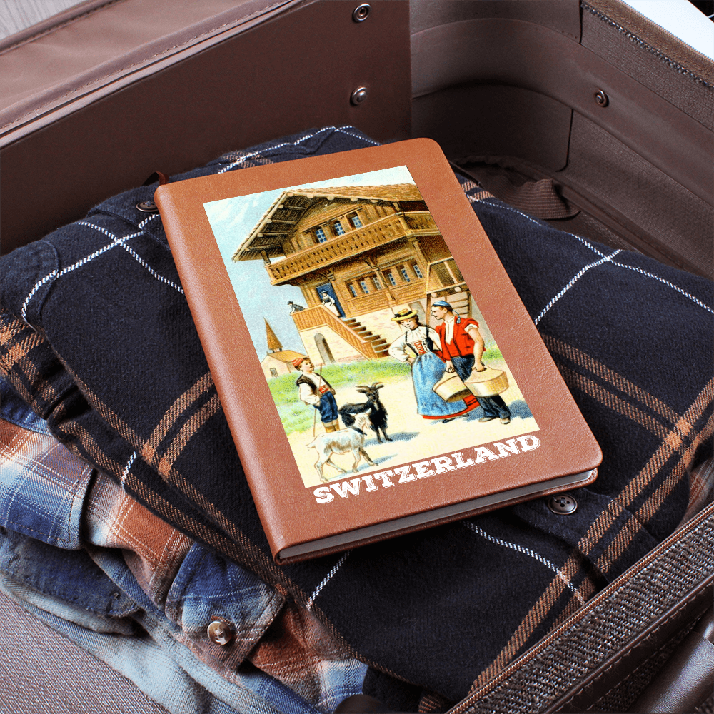 Vegan leather Switzerland journal inspired by traditional Swiss mountain life