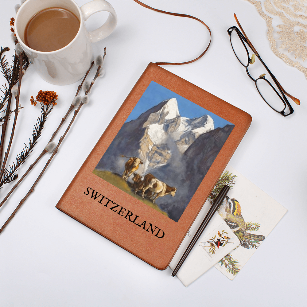 Mountain lover journal with Switzerland countryside design