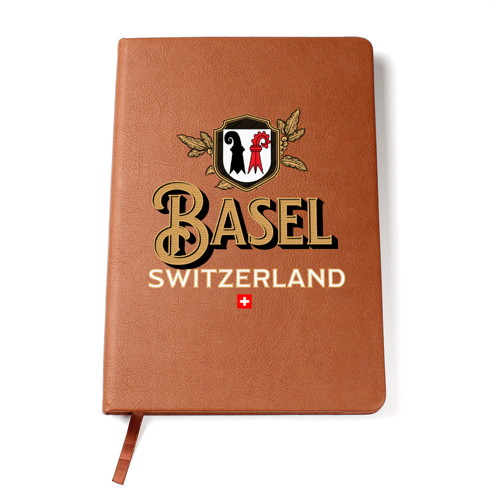 Switzerland hardcover notebook with Basel-inspired design and ribbon bookmark