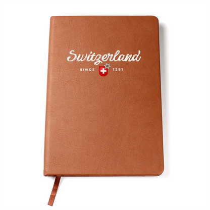 Switzerland vegan leather journal with minimalist Since 1291 design