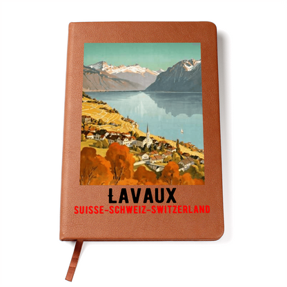  Lavaux Switzerland Leather Journal - Premium vineyard-inspired travel notebook with handcrafted design